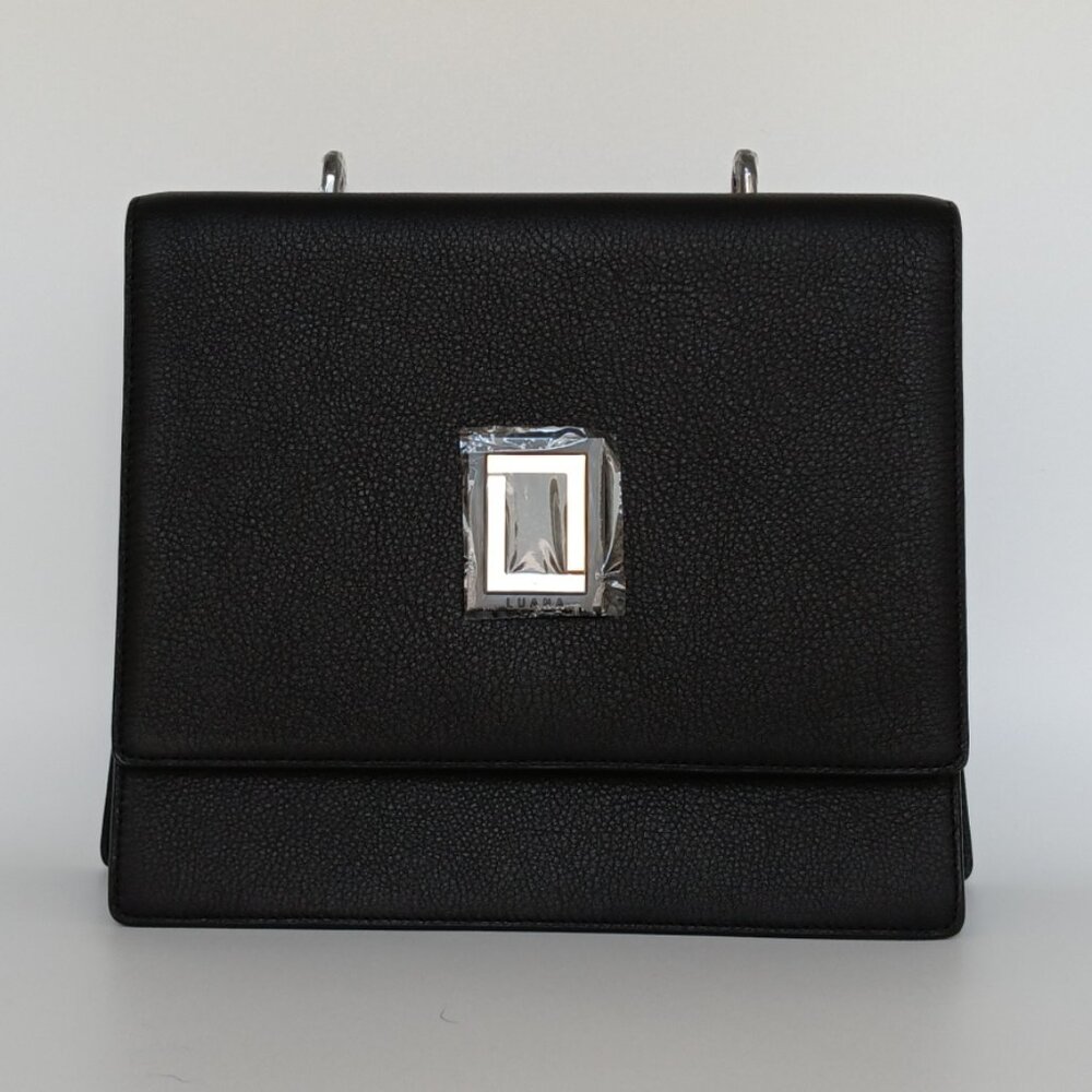 Marianna Satchel Ebony Leather Handbag Luana Italy NWT